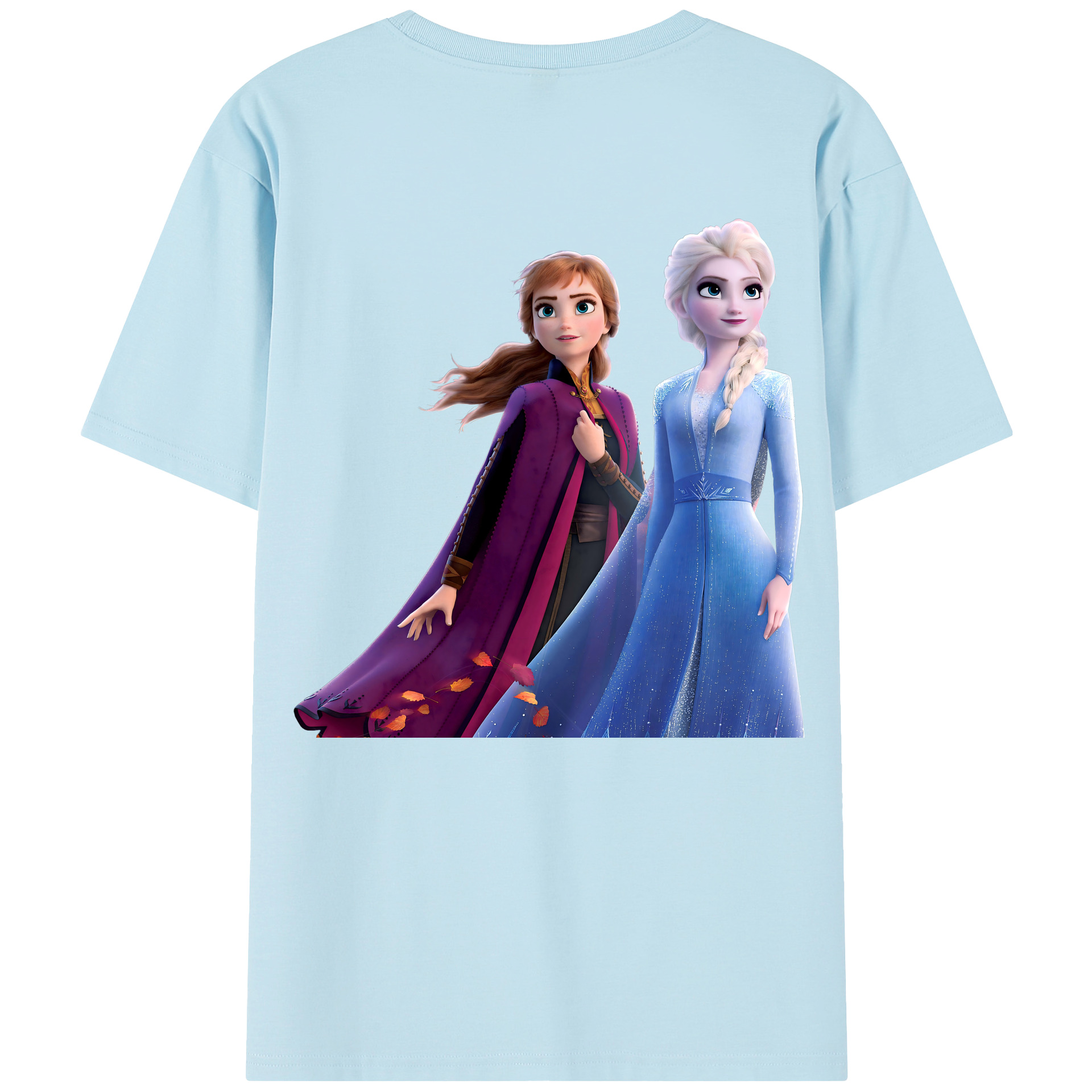 （画像用） アナと雪の女王 アンナ エルサ Frozen Anna Elsa 綿100％半袖Tシャツ（背面プリント）